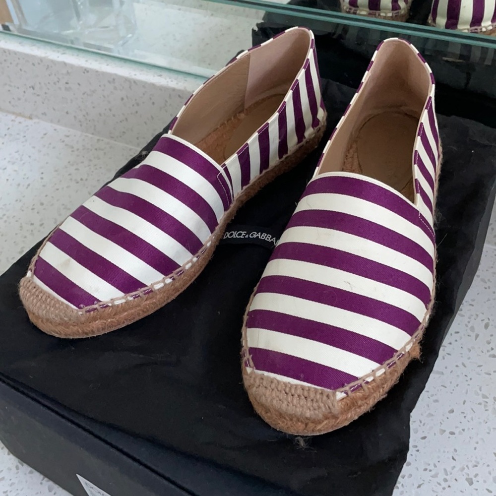 Dolce&Gabbana White/Purple Espadrilles EU38